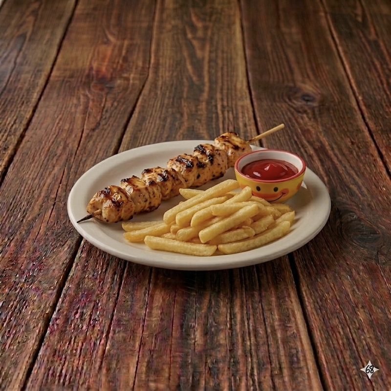 Kids Chicken Sate with fries